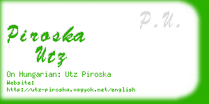 piroska utz business card